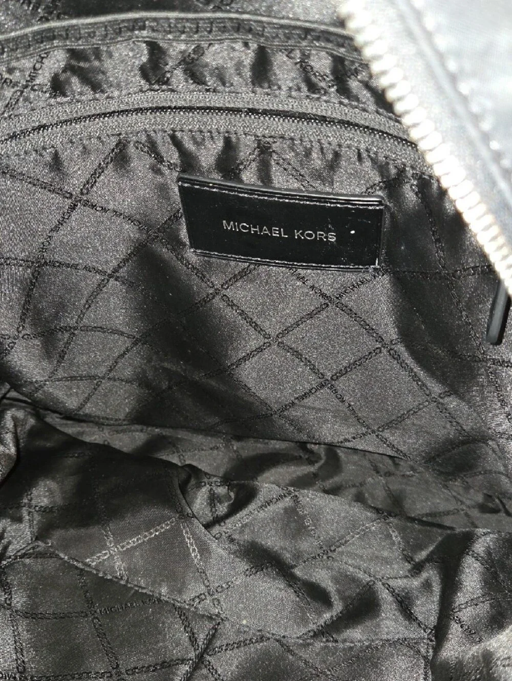 Michael Kors Black Nylon Men's Backpack with Silver Hardware